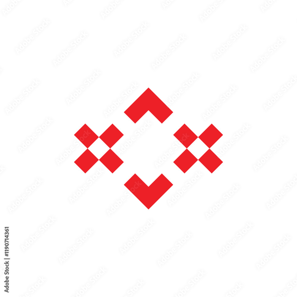 Obraz premium cross x squares simple geometric lines logo vector