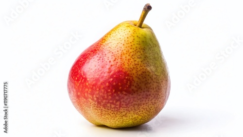 Panoramic Image of a Single Ripe Juicy Pear Isolated on White Background