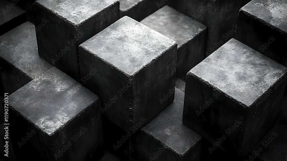 Abstract Dark Gray Cubes Geometric Texture Background Abstract Dark Gray Cubes Geometric Texture Background