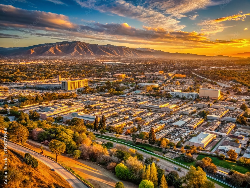 custom made wallpaper toronto digitalPanoramic Urban Exploration View of San Bernardino Valley from Hilltop