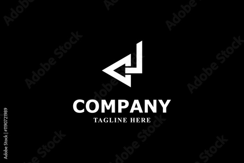 leter d and white arrow modern logo photo