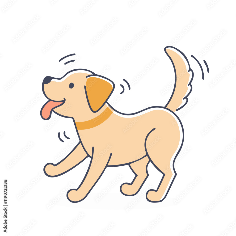 Fototapeta premium dog s playful tail wagging vector icon, dog s playful tail wagging vector illustration - simple illustration of dog s playful tail wagging, perfect for logos dog s playful tail wagging 