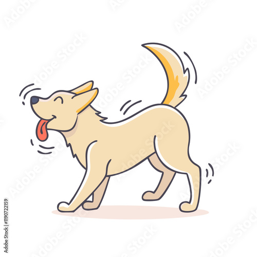 dog s playful tail wagging vector icon, dog s playful tail wagging vector illustration - simple illustration of dog s playful tail wagging, perfect for logos dog s playful tail wagging 