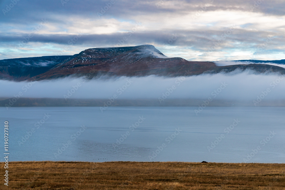 Autumn landscape around Borgarnes on the island of Iceland