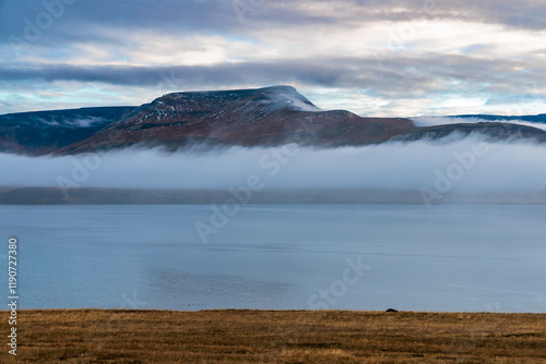 Obraz na płótnie Autumn landscape around Borgarnes on the island of Iceland w salonie