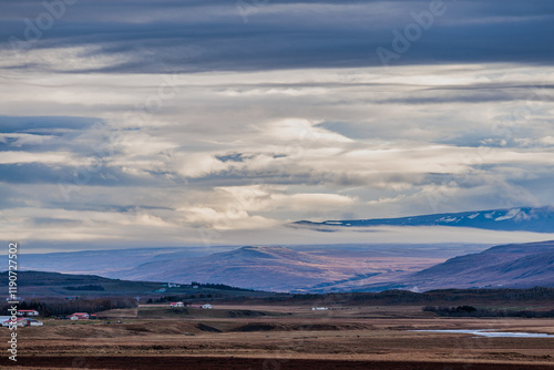 Obraz na płótnie The landscape around the town of Borgarnes in the west of Iceland w salonie