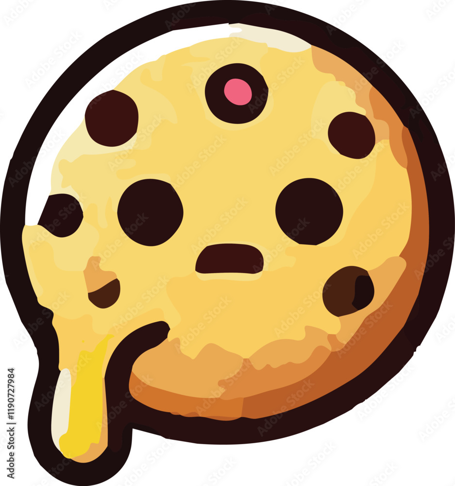 Fototapeta premium Cookie silhouette vector art illustration. Cookie vector icon.