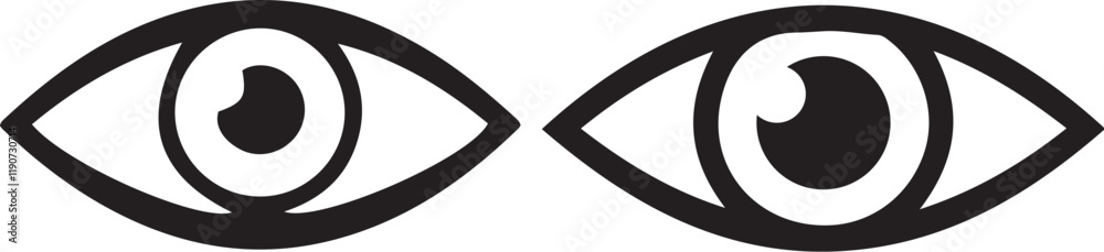 Simple Eye Icon Vector - Eyesight Pictogram in Flat Style Simple Eye Icon Vector - Eyesight Pictogram in Flat Style