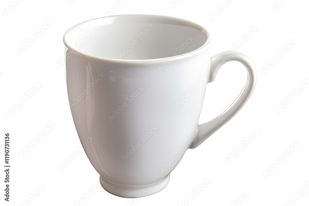 A plain white mug, suitable for hot beverages like coffee or tea. isolated on white background A plain white mug, suitable for hot beverages like coffee or tea. isolated on white background