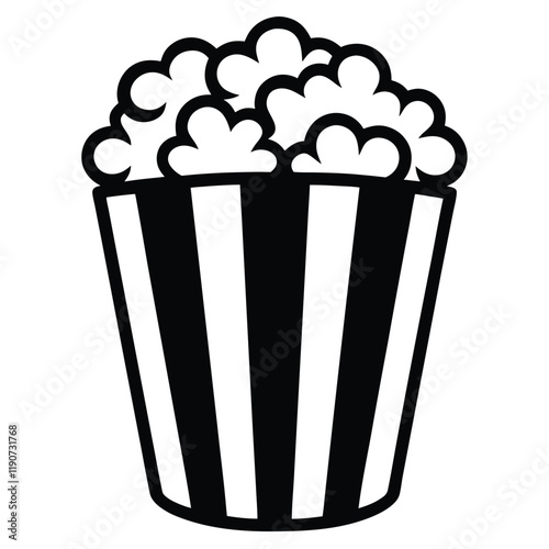 Popcorn icon vector, popcorn box symbol, vector illustration