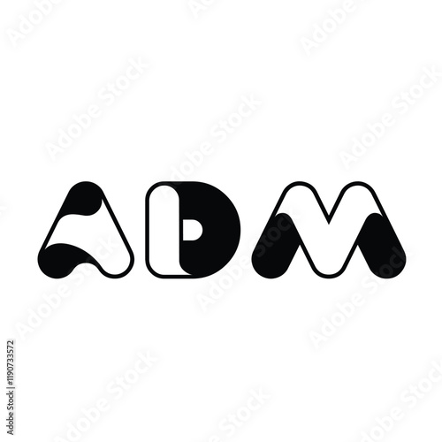 ADM text-based logo initials designed for versatile use across various businesses available in high-quality vector format
 photo