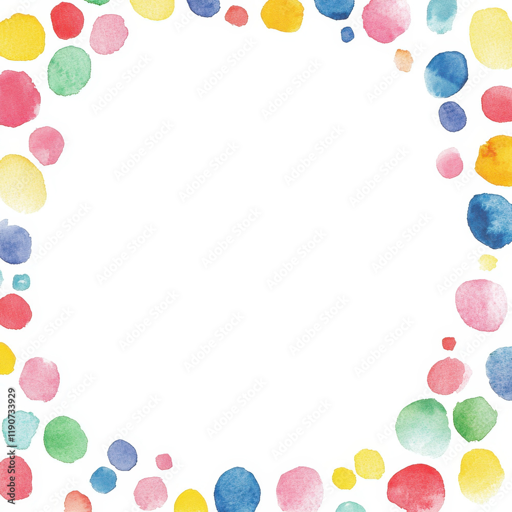 Bright and colorful polka dots frame blank space, perfect for creative designs Bright and colorful polka dots frame blank space, perfect for creative designs