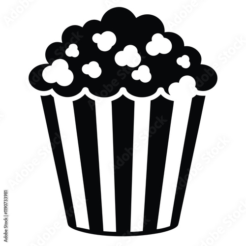 Popcorn icon vector, popcorn box symbol, vector illustration