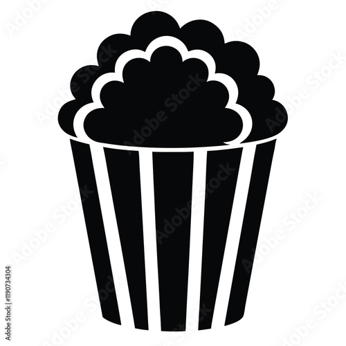 Popcorn icon vector, popcorn box symbol, vector illustration