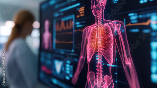 Image of the results of a human body scan using a CT Scan and MRI Scan. nanotechnology