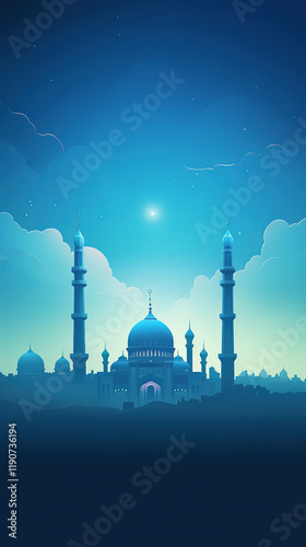 silhouette of mosque