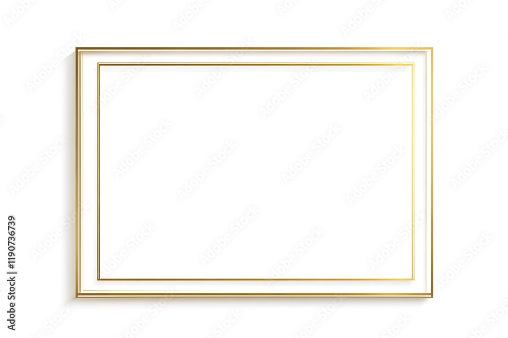 Elegant Golden Frame: Simple, Thin Lines, Vector Illustration - Perfect for Design Projects, Invitations, Logos, and Elegant Golden Frame: Simple, Thin Lines, Vector Illustration - Perfect for Design Projects, Invitations, Logos, and