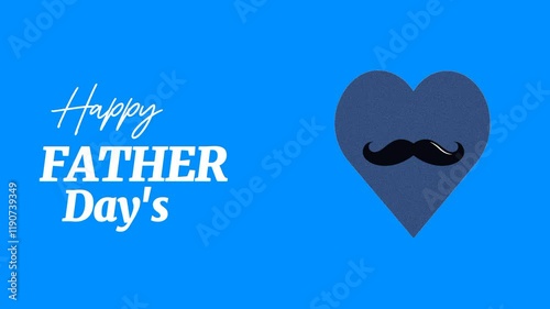 Happy Father text animation. Card holiday. For background. 