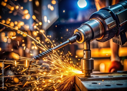 Powerful Pneumatic Drill in Action: Reliable Mechanics Repair Tool for Durable Performance