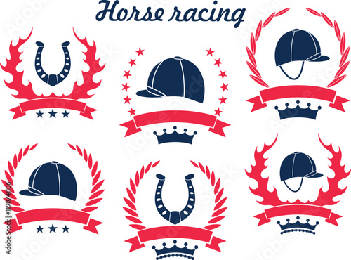 Horse racing logo. Isolated Horse racing on white background photo