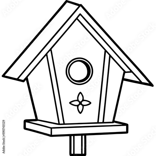 Elegant Line Art Birdhouses