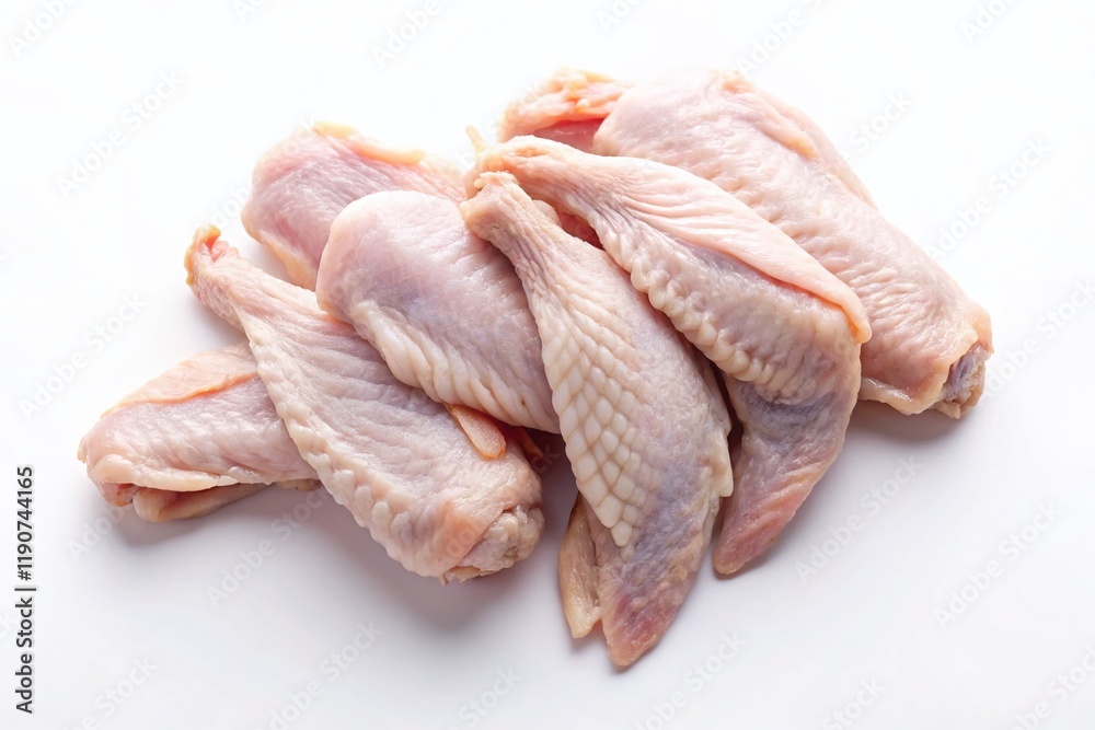 Raw Chicken Wings Isolated on White Background - Minimalist Food Photography Raw Chicken Wings Isolated on White Background - Minimalist Food Photography