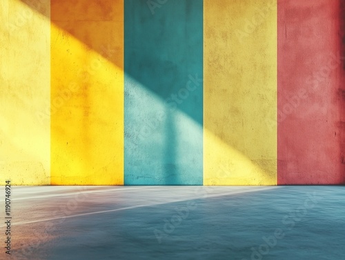 Empty Dark colorful concrete interior background banner