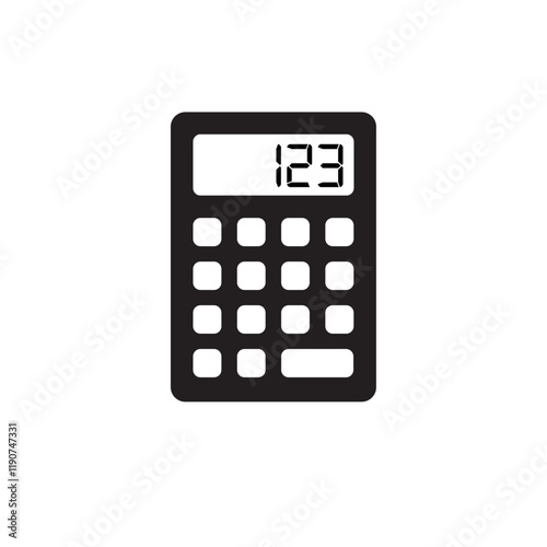Accounting icon with calculator for finance or bookkeeping