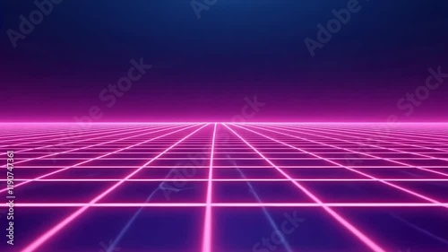 Wallpaper Mural Retro 80s grid background.  Perfect for synthwave, cyberpunk, or futuristic designs. Torontodigital.ca