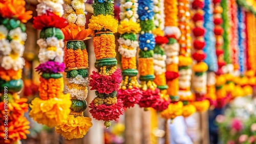 Wallpaper Mural Festive Diwali Dhanteras Toran: Colorful Flower Garland Decoration Torontodigital.ca