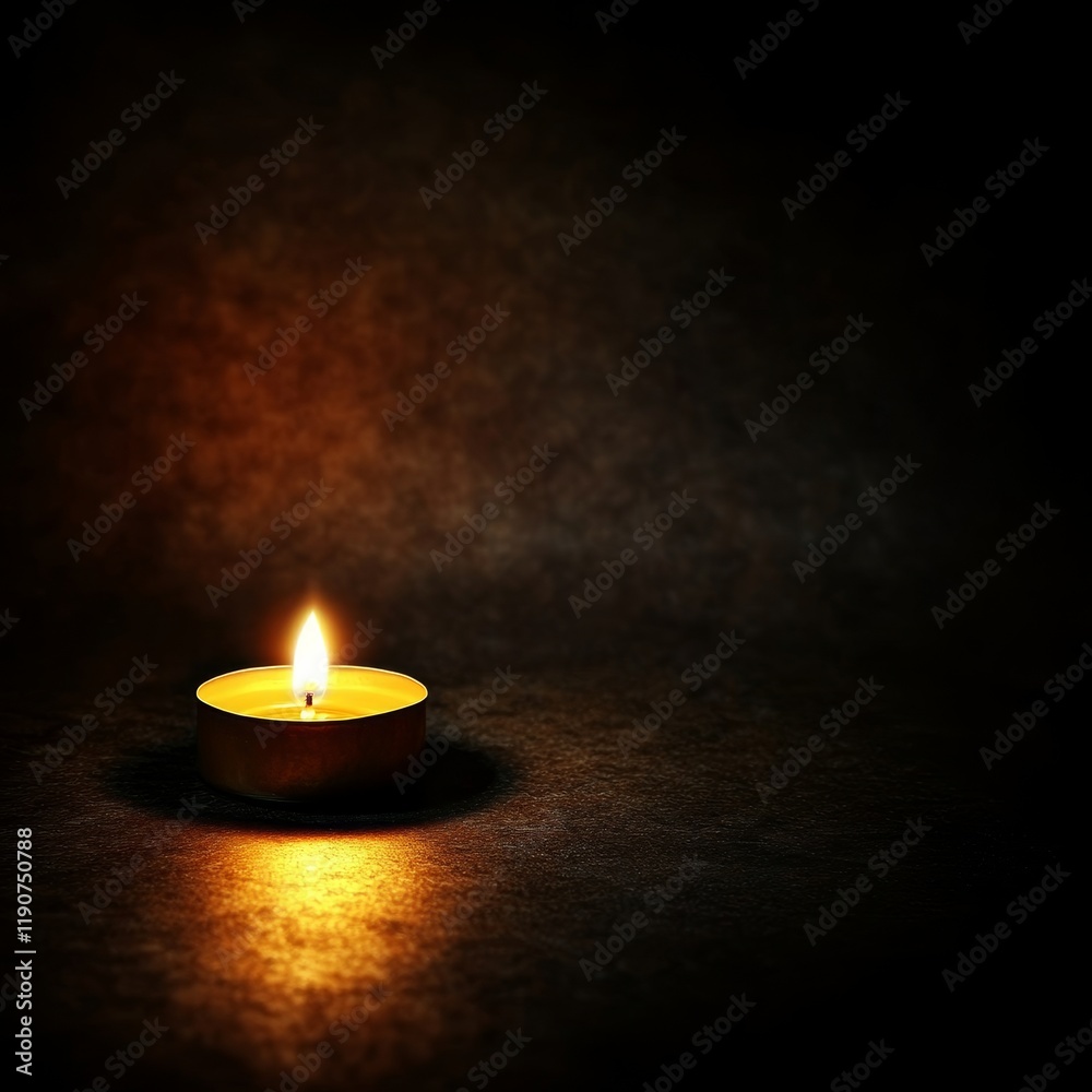 Soft Glow of a Single Candle Illuminating a Dark Background, Creating a Warm and Tranquil Atmosphere for Relaxation or Meditation Soft Glow of a Single Candle Illuminating a Dark Background, Creating a Warm and Tranquil Atmosphere for Relaxation or Meditation