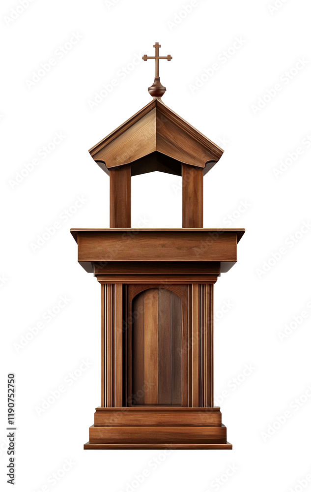 Brown wood church pulpit vector isolated on white Brown wood church pulpit vector isolated on white