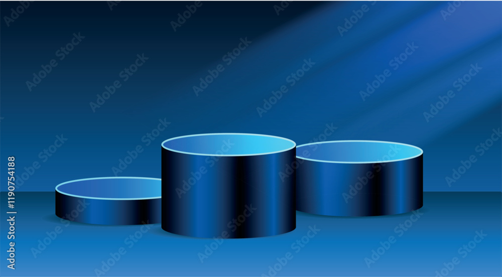 Dark Blue Product display presentation realistic 3d cylinder vector. Dark Blue Product display presentation realistic 3d cylinder vector.