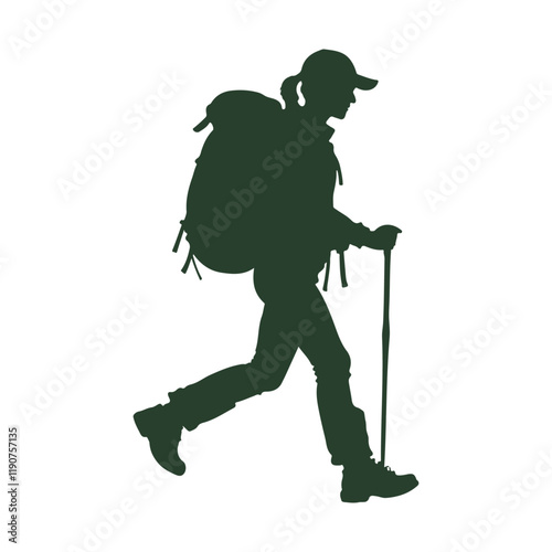 Girl Hiker Silhouette