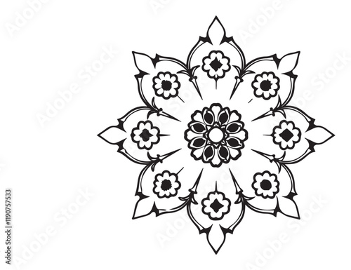 stylish flower mandala design,Mandala pattern colored background. Vector illustration. Meditation element for India yoga. Ornament for decorating a greeting.