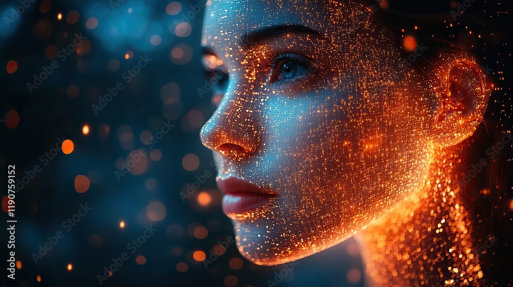 Obraz premium Holographic people represent the future of internet connectivity, communication, and the metaverse