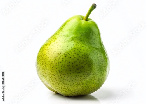 Fresh Green Packham Pear Isolated on White Background - Stock Photo photo