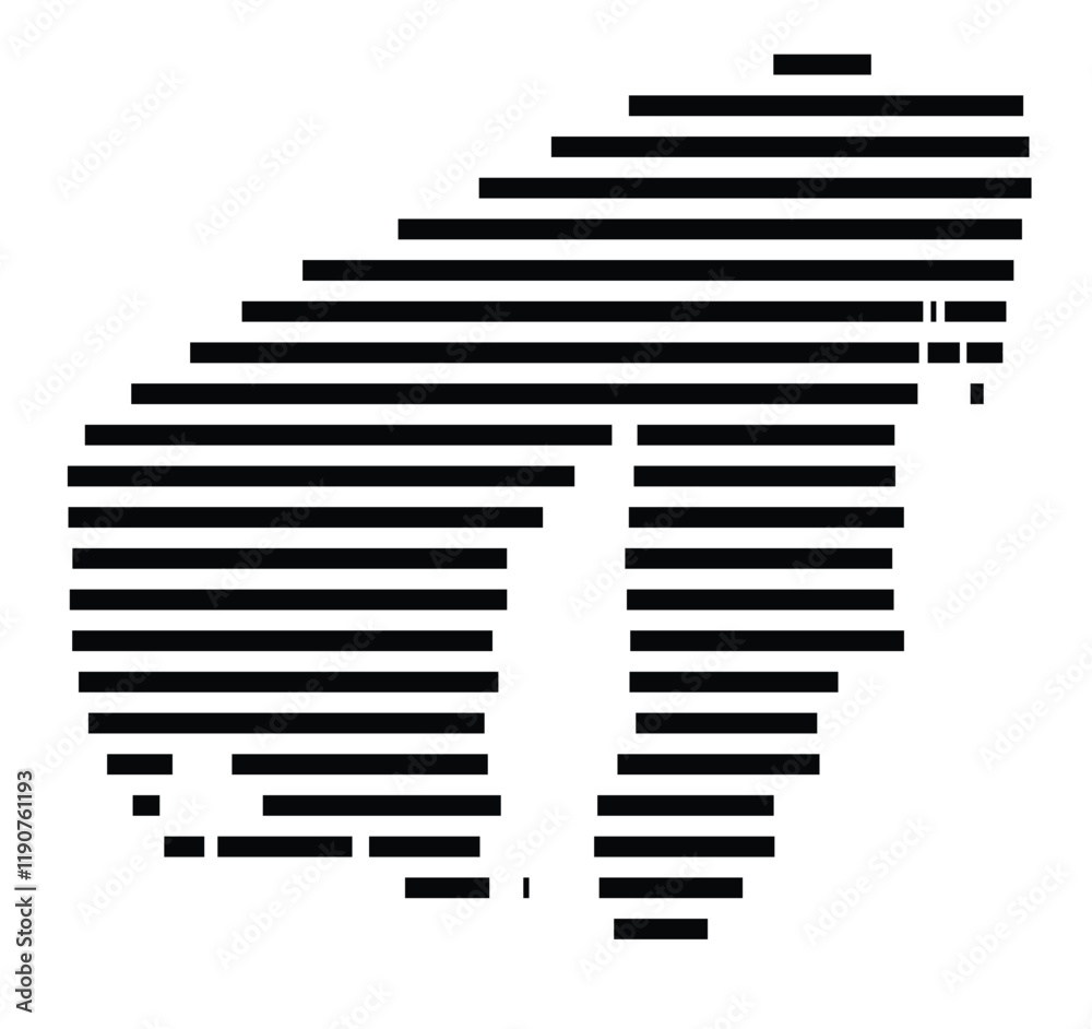 Symbol Map of the Island Poel (Germany) showing the island with horizontal black lines Symbol Map of the Island Poel (Germany) showing the island with horizontal black lines