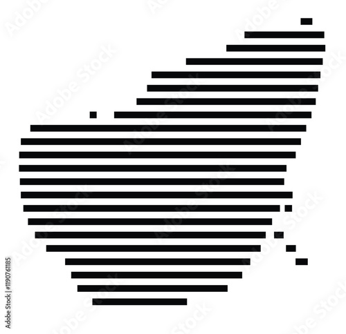 Symbol Map of the Island Pellworm (Germany) showing the island with horizontal black lines photo