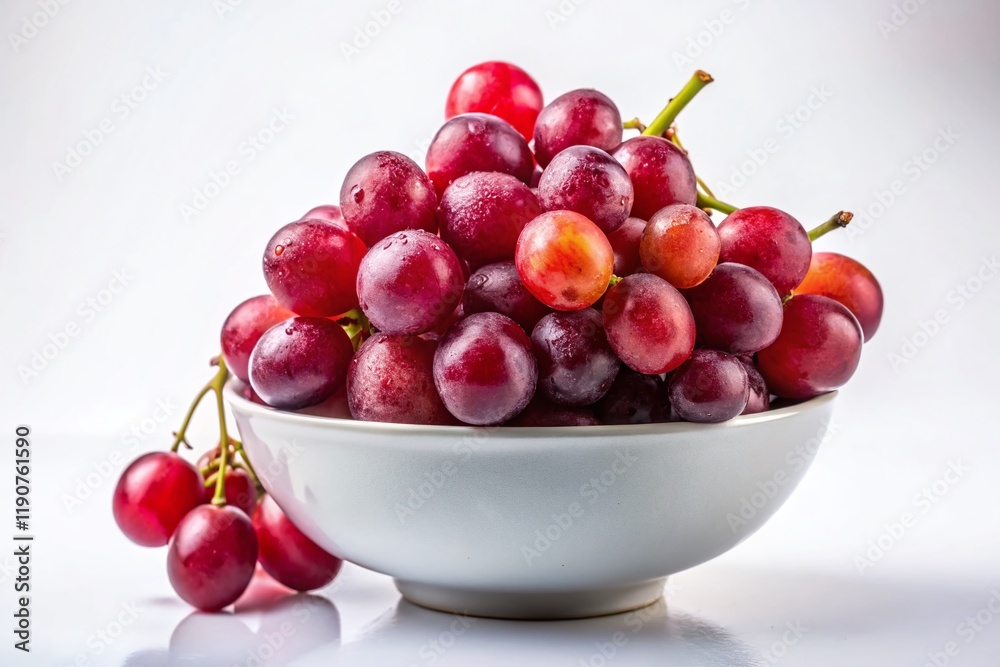 Fresh Red Grapes in White Bowl - Minimalist Food Photography Fresh Red Grapes in White Bowl - Minimalist Food Photography
