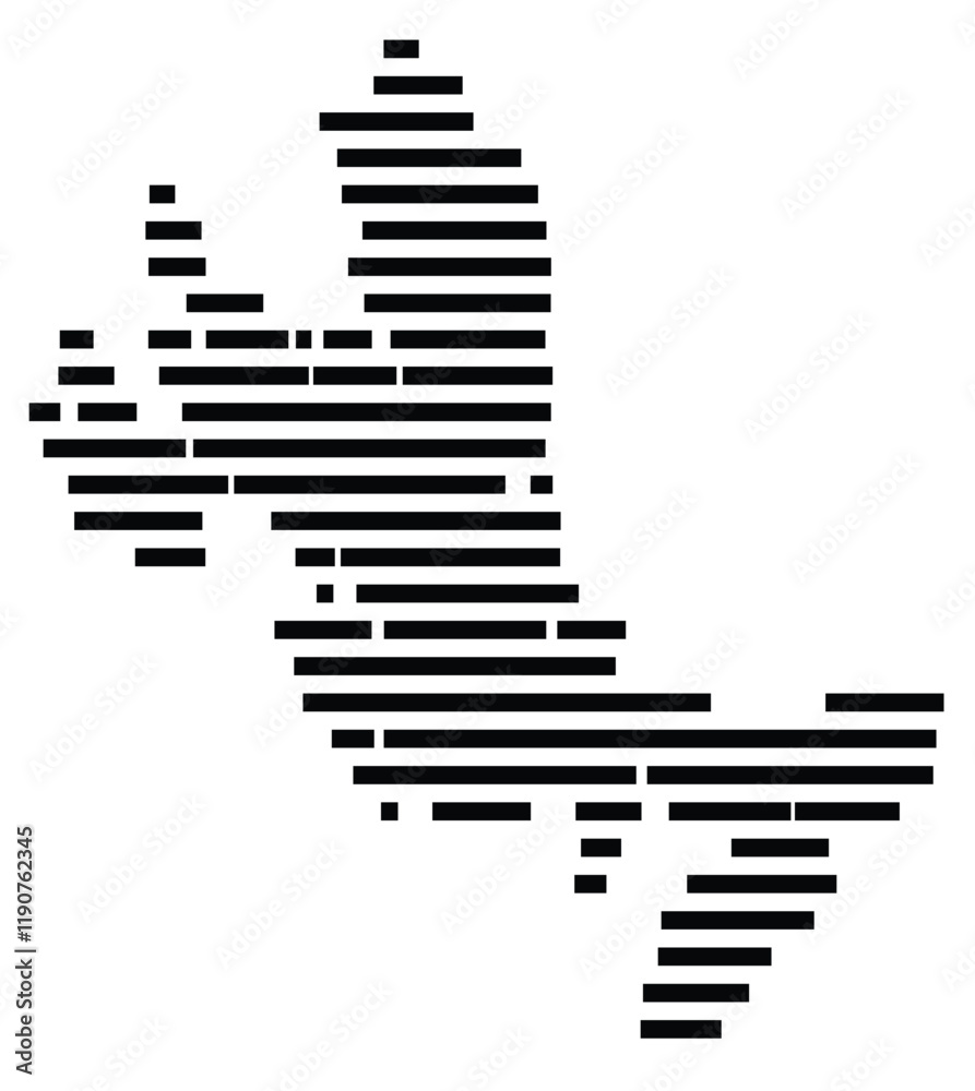 Symbol Map of the Island Isle of Skye (United Kingdom) showing the island with horizontal black lines Symbol Map of the Island Isle of Skye (United Kingdom) showing the island with horizontal black lines