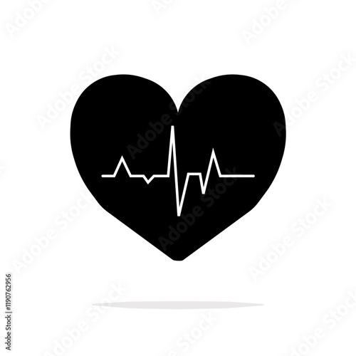 Medical hearth pulse vector. Wellbeing vector icon in black colors. Hospital sign. Hearth beat, health medical heartbeat symbol isolated on white background, logo, vector illustration.