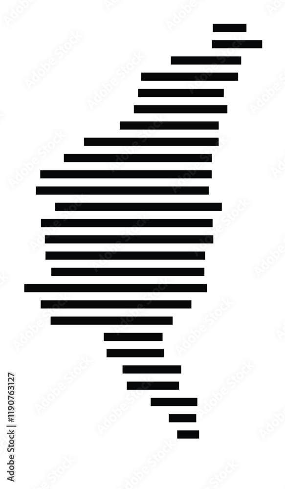 Symbol Map of the Island Antiparos (Greece) showing the island with horizontal black lines Symbol Map of the Island Antiparos (Greece) showing the island with horizontal black lines