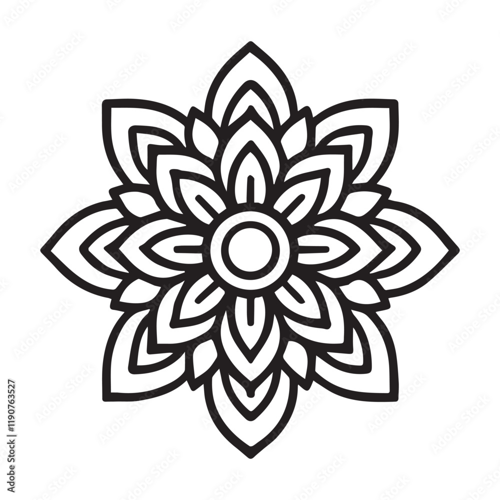Naklejka premium Flower Mandala Vector illustration, Mandala pattern ClipArt Design 