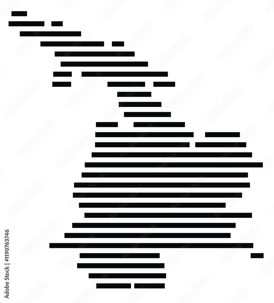 Symbol Map of the Island Kalymnos (Greece) showing the island with horizontal black lines Symbol Map of the Island Kalymnos (Greece) showing the island with horizontal black lines