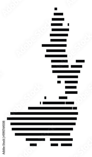 Symbol Map of the Island Peristera (Xero) (Greece) showing the island with horizontal black lines photo