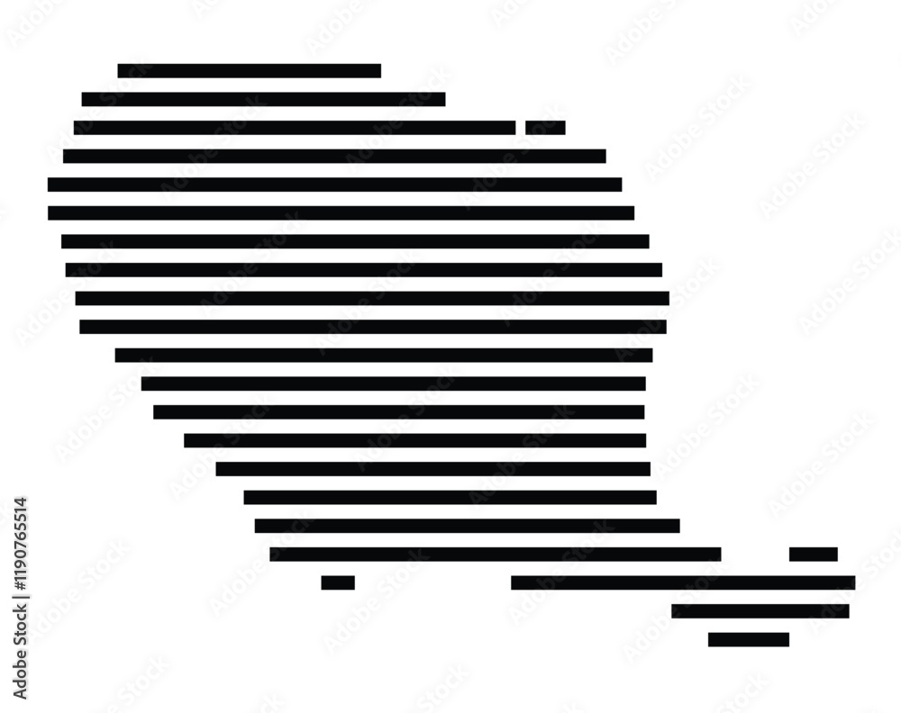 Symbol Map of the Island Filicudi (Italy) showing the island with horizontal black lines Symbol Map of the Island Filicudi (Italy) showing the island with horizontal black lines