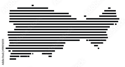 Symbol Map of the Island Capri (Italy) showing the island with horizontal black lines