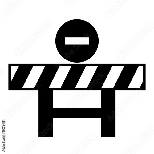 closed road, road barrier glyph icon