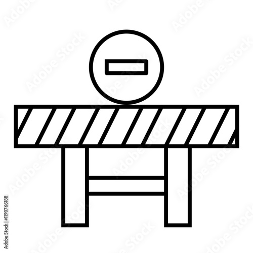 closed road, road barrier icon with editable stroke